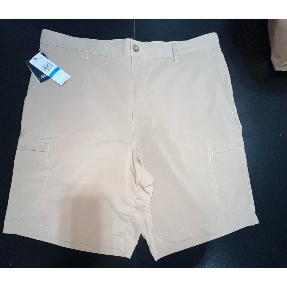 Chaps Golf Mens Tan Khaki Performance Cargo Shorts Size 36 NWT 21337RH